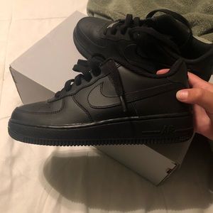 Black Nike Air Force 1’s with box (worn twice)